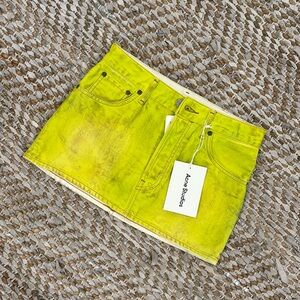 Acne Studios Skirt Highlighter Yellow Soze 32 Brand New